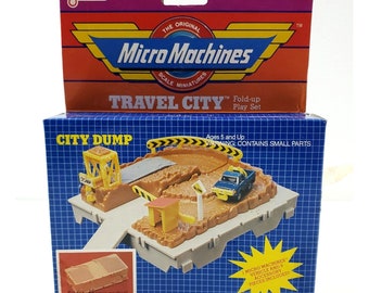 City Dump NiB Micro Machines Travel City 1987 Mini Fold Up Play Set New