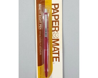 1971 Vintage Paper Mate Ninety Eight 2 Heart Medium Ballpoint Pen Blue Ink NOS