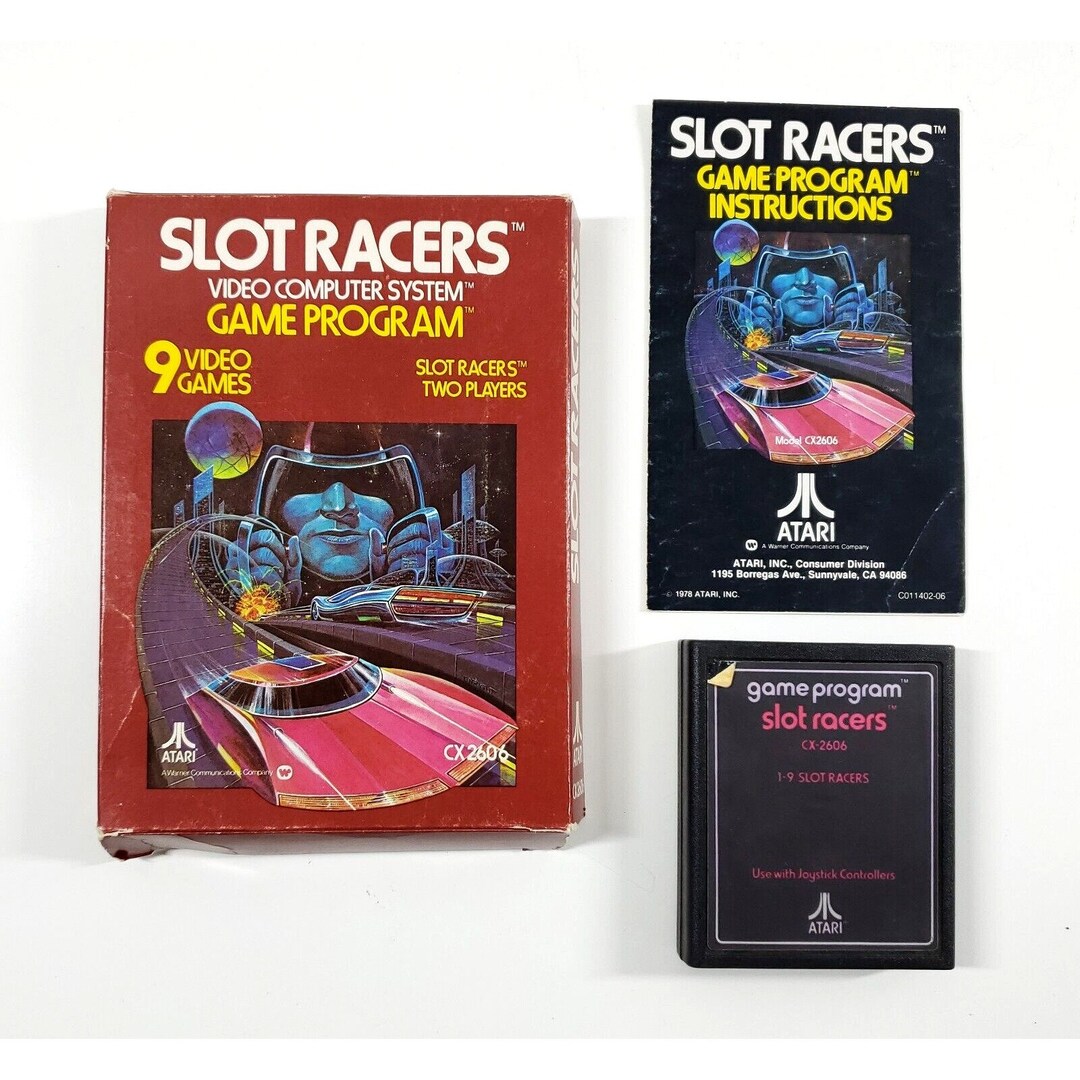 Slot Racers 1987 Atari 2600 Video Game W Box and Manual Tested Works Etsy