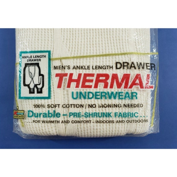NOS Vintage Kmart Mens Ankle Length Drawer Thermal Un… Gem