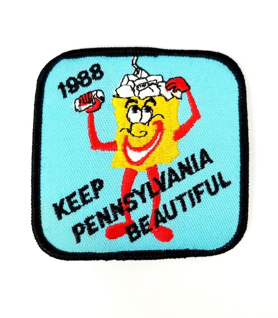 Vintage 1988 Keep Pennsylvania PA Beautiful Trashcan Environment Patch 3"