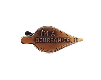 Vintage Bellows Whiskey Bourbon "I'm A Bourbonite" Advertising Tie Clip Clasp