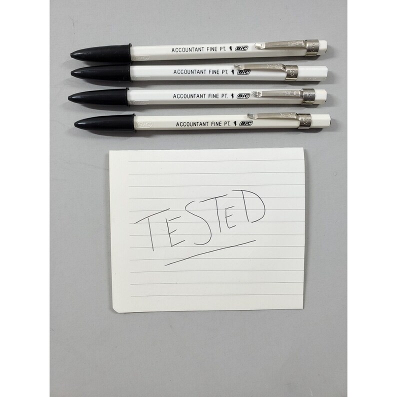 4 Vintage BIC Accountant Fine Point Black Ink Ball Pen Lot of 4 NEW Etsy