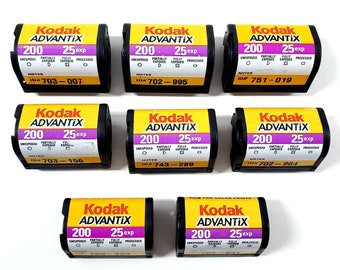 Kodak Advantix 200 Color Print Film 25 Exposures Expired 8 Rolls Lot Bundle