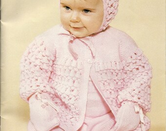 PDF Knitting pattern lovely baby outdoor set Patons 15.