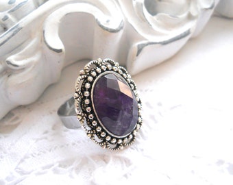 victorian amethyst ring purple gemstone ring amethyst jewelry