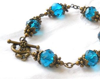 peacock blue victorian bracelet blue beaded jewelry victorian filigree bracelet