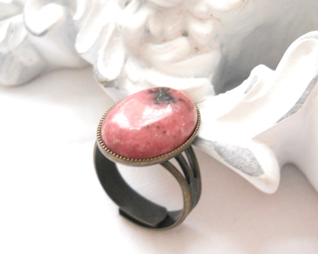 Rhodonite Ring Pink Bohemian Ring Gemstone Ring Bohemian Boho Jewelry ...