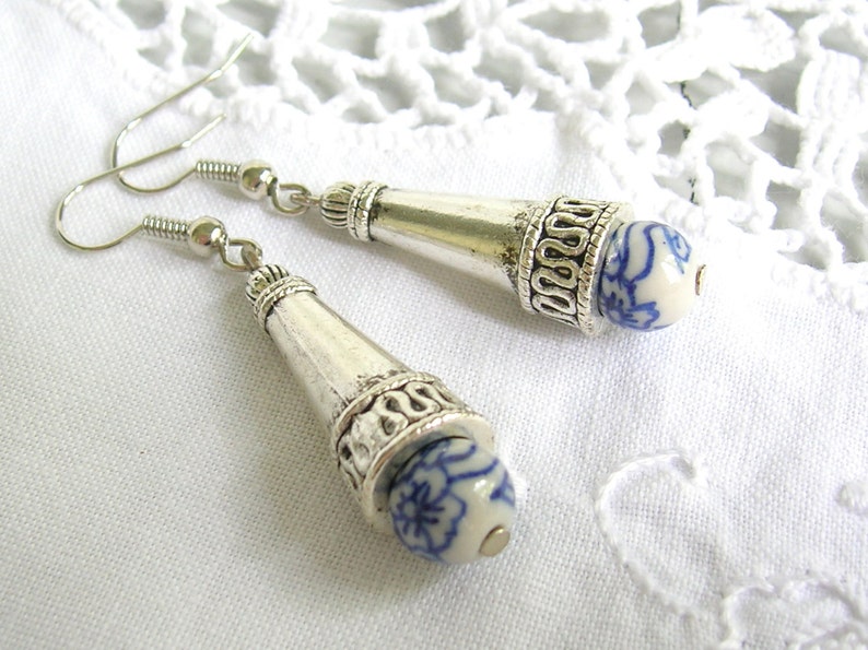 delft blue earrings delft blue style earrings blue white blue and white delft blue jewelry handmade in holland white and blue
