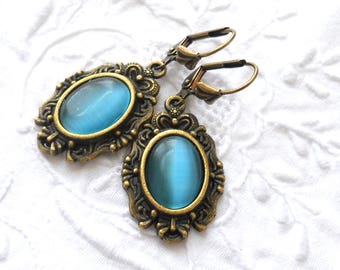turquoise victorian earrings turquoise and bronze turquoise jewelry bronze jewelry teal dangle earrings