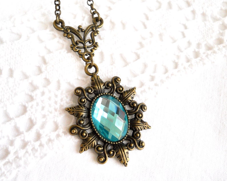 turquoise victorian pendant necklace turquoise necklace victorian jewelry turquoise pendant