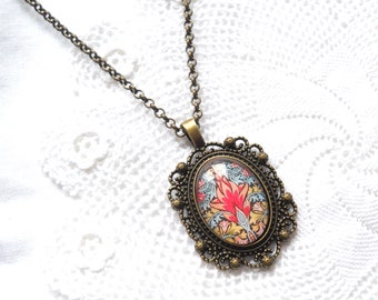 William Morris pendant necklace William Morris design snakeshead