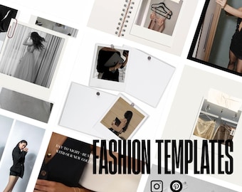 Plantillas de moda para redes sociales en Instagram: 19 plantillas estéticas de Canva / Kit de contenido de moda editable para marcas y boutiques de ropa