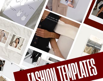 Plantillas de publicaciones de Instagram para marcas de moda / 34 plantillas estéticas de Canva: editables e incluyen imágenes profesionales