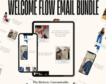 Flujo de correo electrónico de bienvenida preescrito / 3 plantillas de correo electrónico de lujo para marcas Klaviyo y Shopify