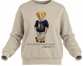 Polo Bear Crewneck Sweatshirt | Teddy Bear Graphic
