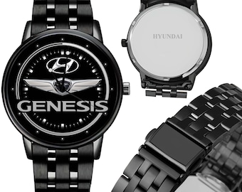 Hyundai Genesis Coupe G80 Logo Watch Leather Strap, Sports Inspired