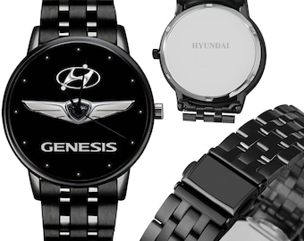 Hyundai Genesis Logo Watch Leather Strap, Sports Inspired