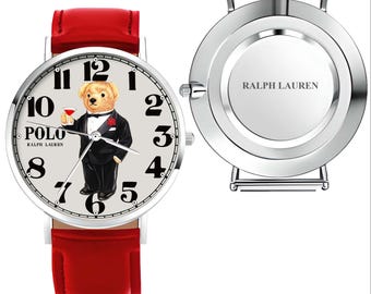 Polo Bear Watches Leather Band, Alloy Case