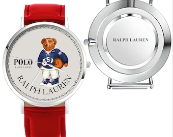 Polo Bear Watch Leather Band, Alloy Case (38-40mm)