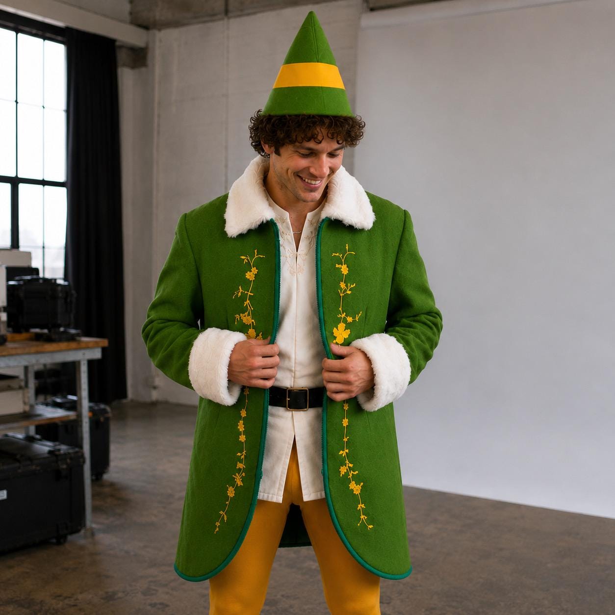 santa dress green Coat adult clothing