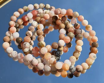 Peruvian Pink Opal Crystal Bracelet 6mm