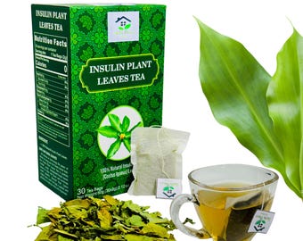 Premium Dried Insulin Plant Tea Bags | Costus Igneus Herbal Tea | 30 x 2g | Organic Diabetic Tea | Lanka Flavors | Ship from USA