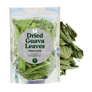 100% Natural Dried Guava Leaves  |  Hojas De Guayaba | Herbal Tea | Lanka Flavors | Whole 100 - 600 Leaf  from Ceylon | Shipping from USA