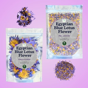 100% Organic Dried Egyptian Blue Lotus Flowers | 1 Oz - 2.2 lb | Nymphaea Caerulea | Herbal Tea | Ship from USA Stores