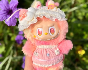 Labubu Outfit Set, 2-Piece Cute Doll Outfit – Mini Dress & Headpiece, 10-17cm Plush Toys