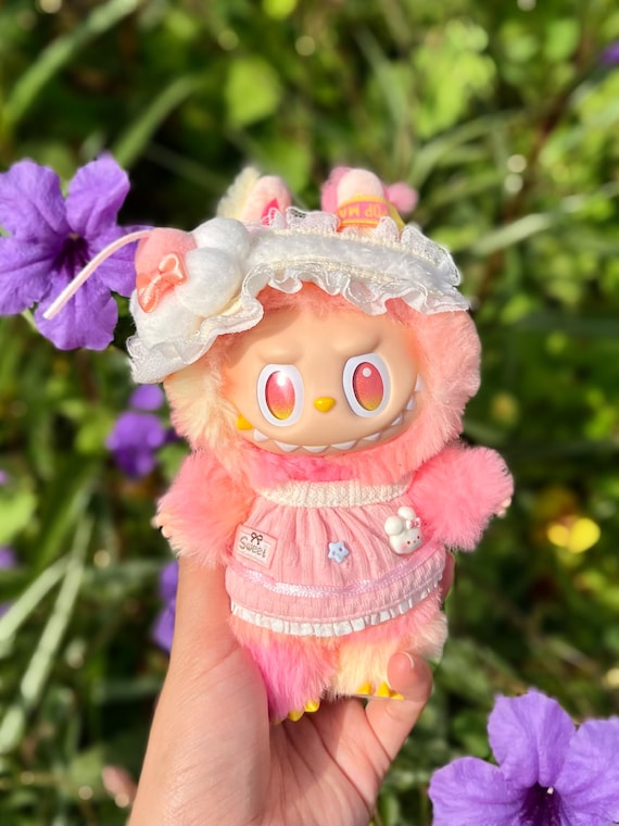 Labubu Outfit Set, 2-Piece Cute Doll Outfit – Mini Dress & Headpiece, 10-17cm Plush Toys