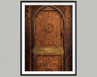 Moroccan Door Print | Boho Islamic Architecture Photography Wall Art