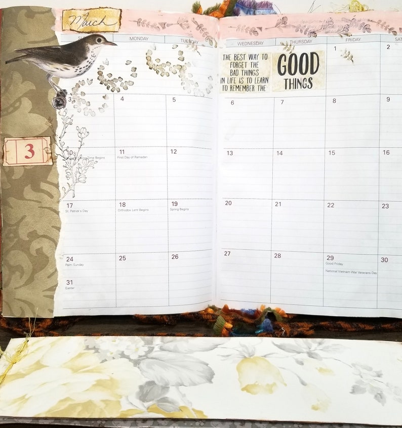 Altered 2024 Planner Nature Theme Junk Journal My Year Inspirational