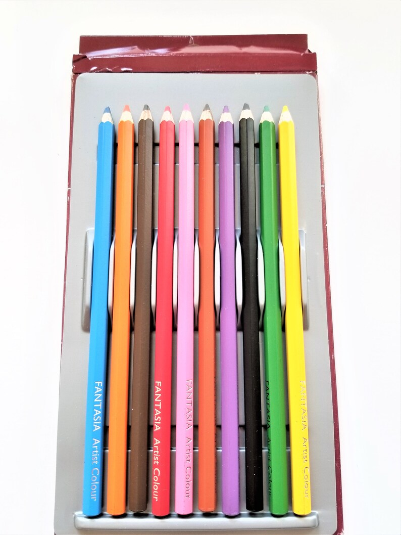 Set of 10 Colored Pencils Art Supplies Destash Artists Pencils Blendable Colour Pencil Set by Fantasia
