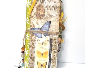 Nature Themed Junk Journal - Butterflies and Flowers Journal - Envelope Junk Journal Diary - Gifts for Writers