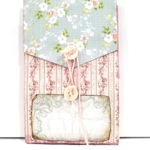 Insert de journal indésirable fait main avec pochette à rabat et étiquettes amovibles - Porte-cartes cadeau - Folio pliable floral de style vintage - Insertion pour ordinateur portable