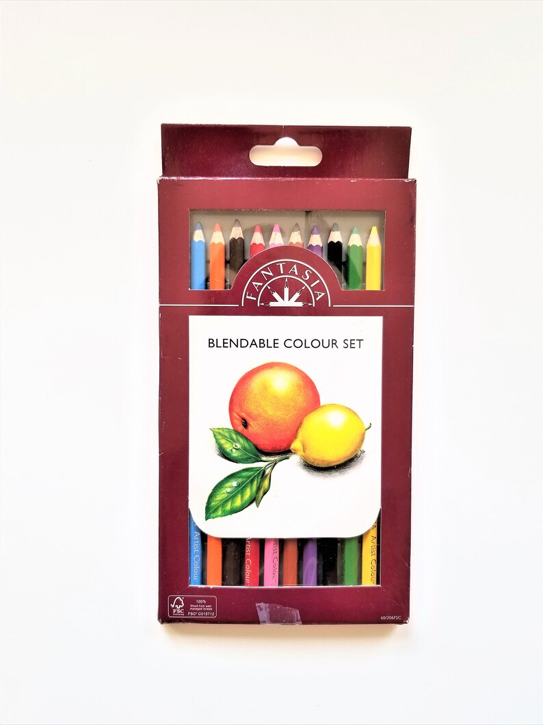 Set of 10 Colored Pencils Art Supplies Destash Artists Pencils Blendable Colour Pencil Set by Fantasia