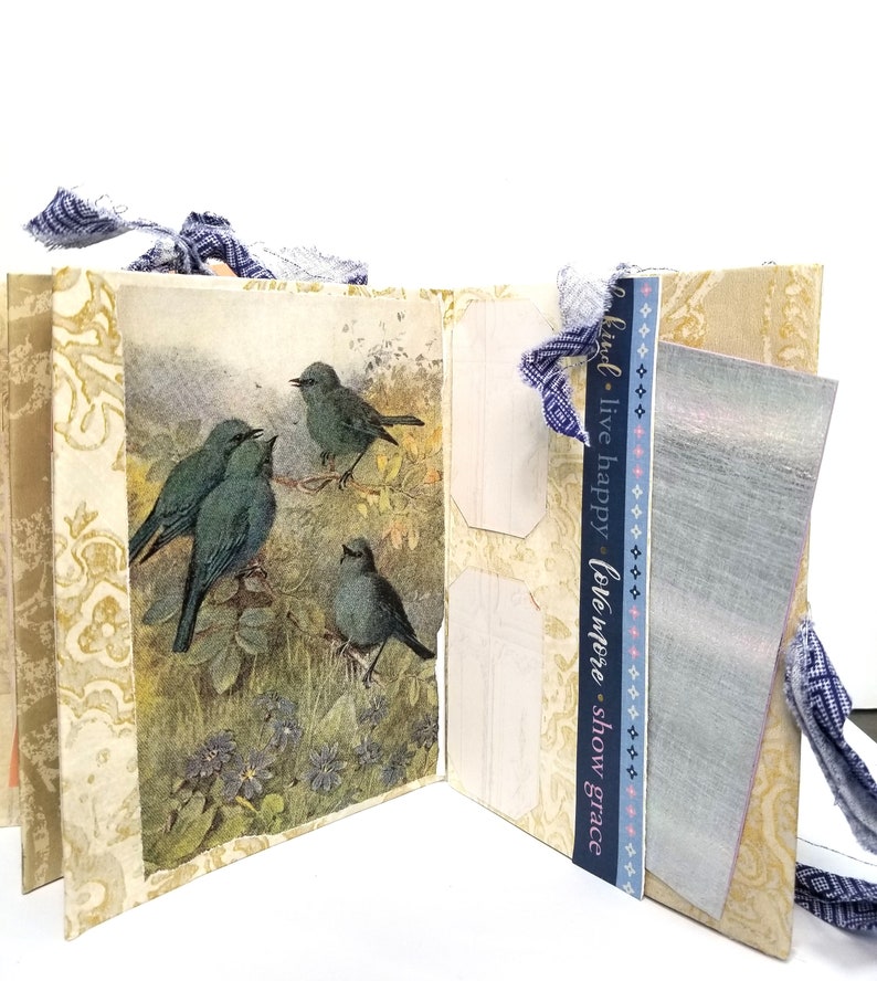 Bird Art Journal Handmade Pocket Journal Gift for Bird Lovers image 7