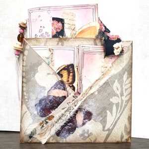 Butterfly Notebook Journal with Journal Cards and Envelope Folio Set