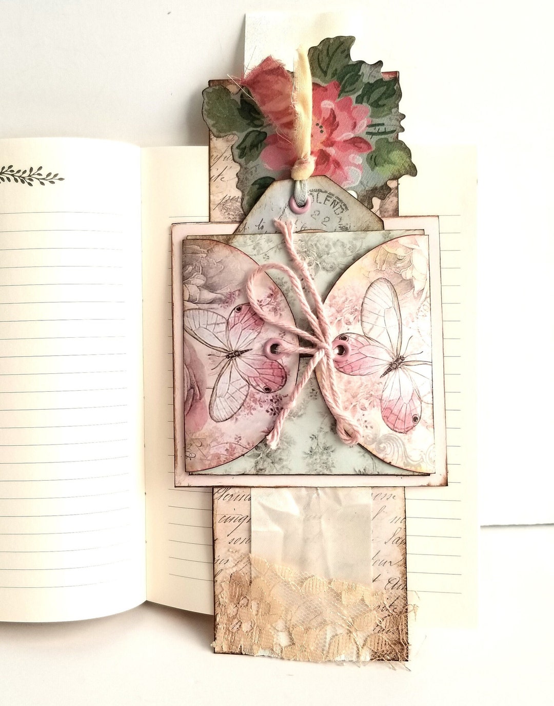 Hidden Pocket Journal Bookmark Belly Band - Handmade Planne Page Holder ...