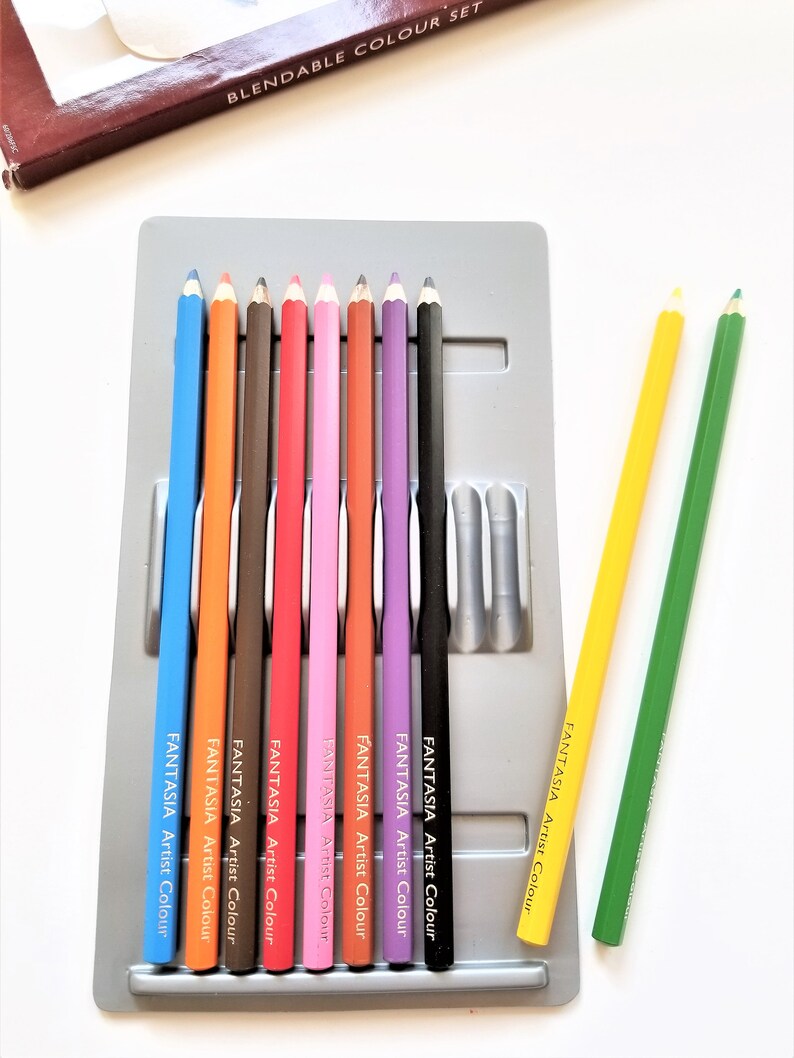 Set of 10 Colored Pencils Art Supplies Destash Artists Pencils Blendable Colour Pencil Set by Fantasia