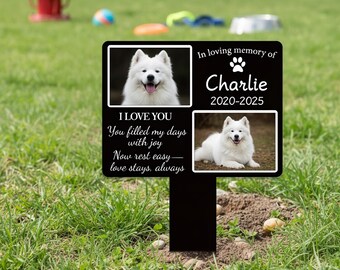 Custom Photo Pet Memorial Stake, Paw Print Pet Memorial Plaque, In Loving Memory Pet Garden Stake, Photo Pet Loss Sign, Sympathy Pet Gift