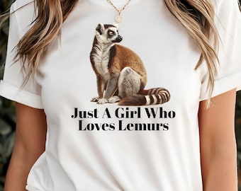 T-shirt unisexe à manches courtes en jersey Just A Girl Who Loves Lemurs