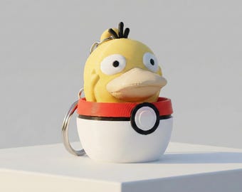 Psyduck Fidget Clicker Schlüsselanhänger, 3D Gedruckt 1,5-Zoll-Tactile Spielzeug, Anime Taschenanhänger Mitbringsel