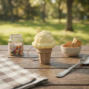 Ice Cream Cone Fidget Clicker Keychain, Tactile Sensory Toy, Foodie Bag Charm