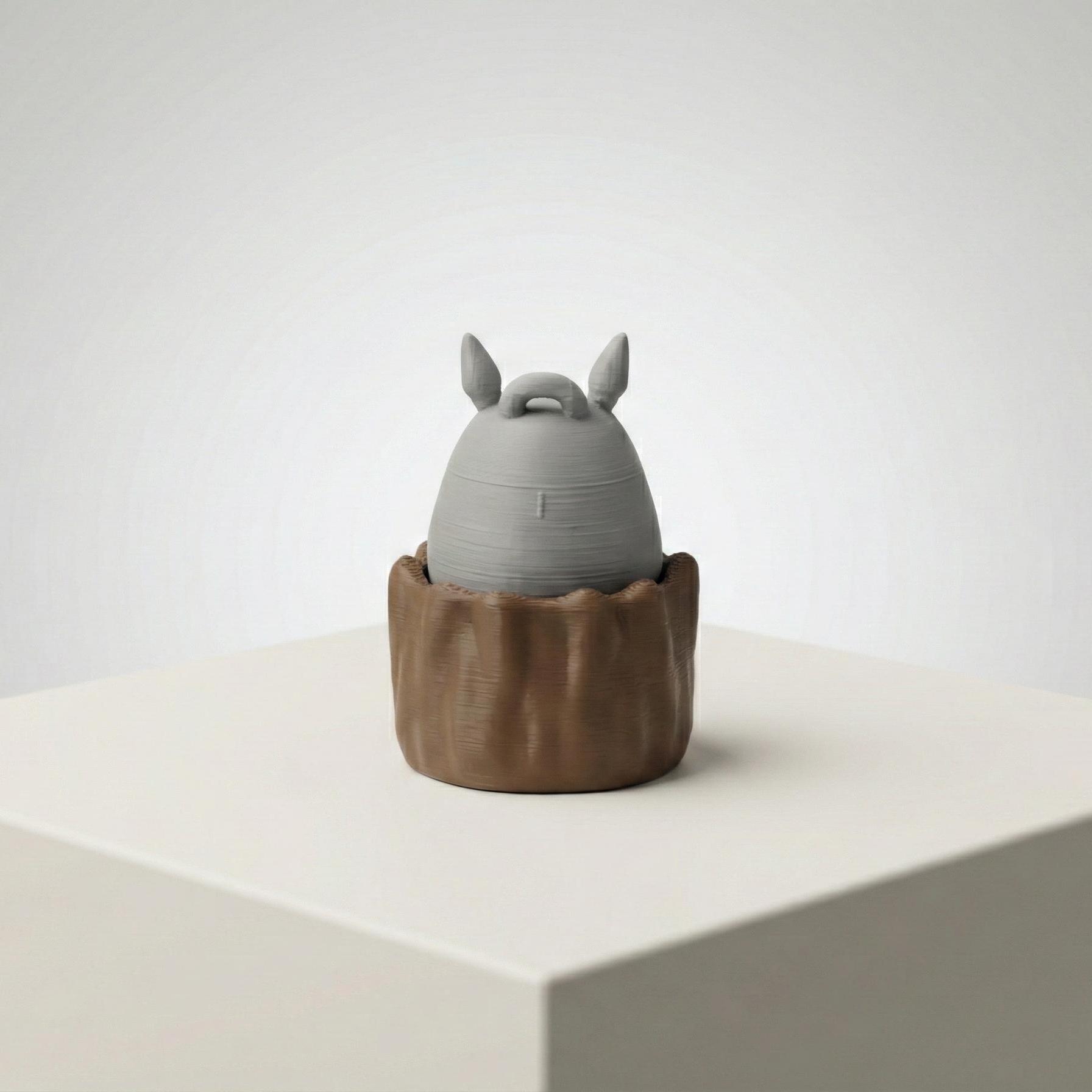 Grey Totoro Fidget Clicker Keychain Miniature Anime Bag Charm Sensory ...