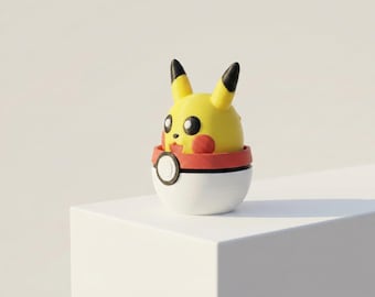 Pikachu Fidget Clicker Keychain, 3D Printed Anime Toy