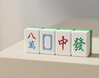 Green Dragon Mahjong Tile Fidget Keychain, Tactile Toy, Good Luck Charm, Lunar New Year