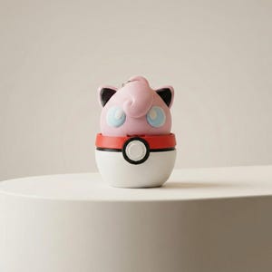 Jigglypuff Keychain Fidget Toy, Pink Anime Character Charm, 2 Inch Pokeball Sensory Accessory