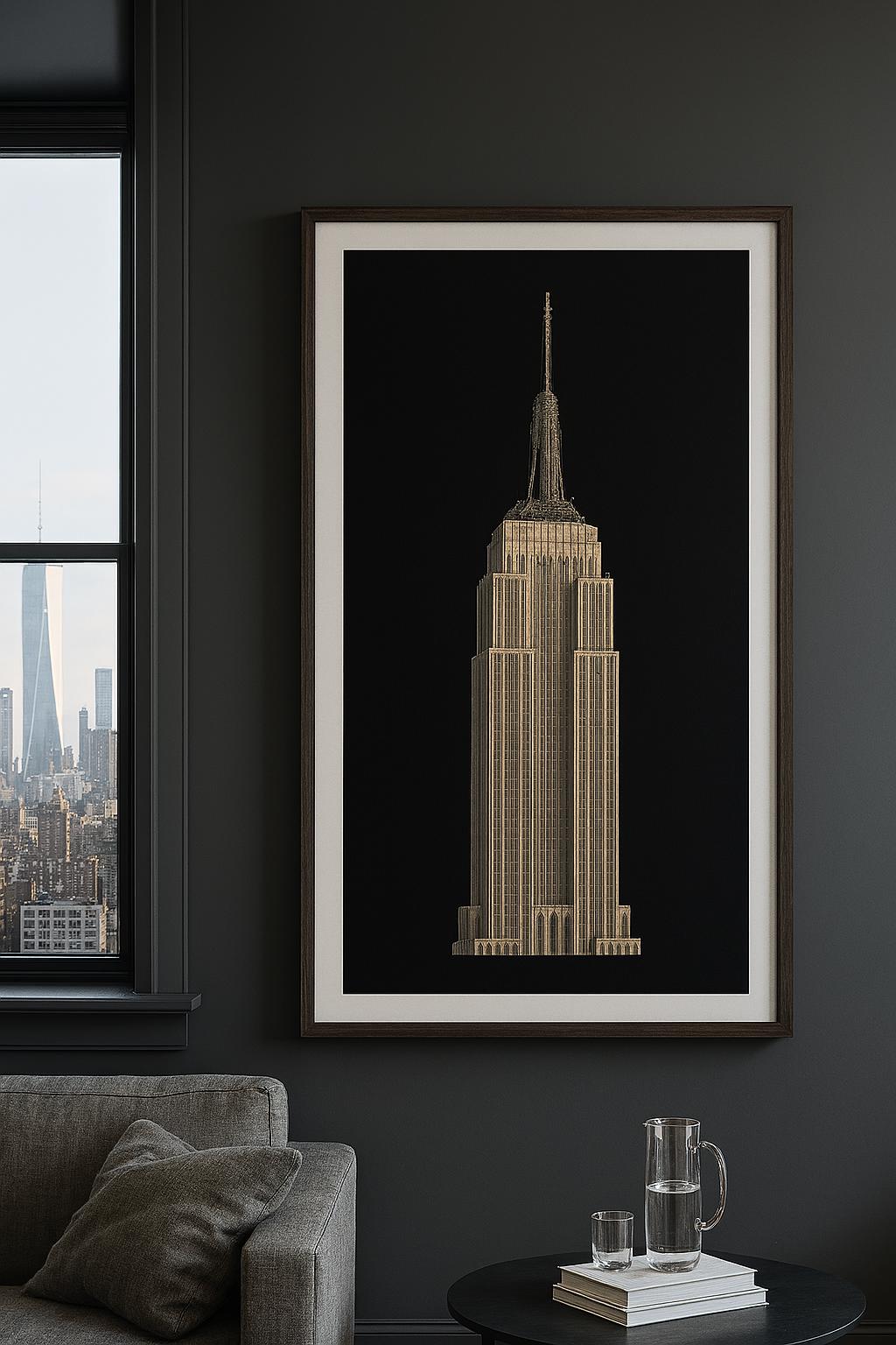 Empire State Building Poster Print | Vintage NYC Skyline Wall Art | New ...